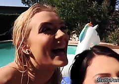 My partners hot horny mom and wife lets husband fuck Summer Pool Party