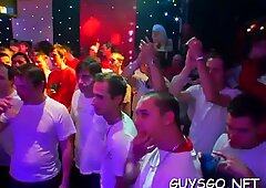 Erotic gay sex party with studs