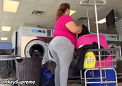 Mexican Milf Washing clothes